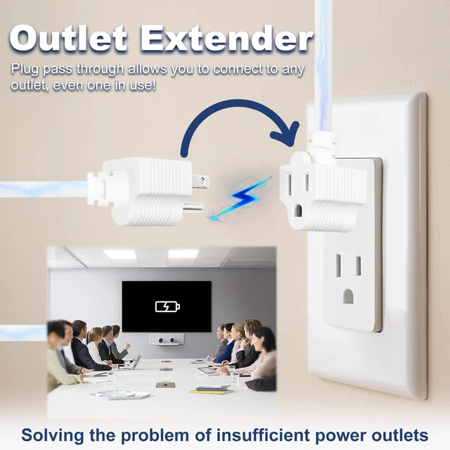 Alt view image 3 of 7 - Drawer Charging Station with Outlet Extender, 5FT Spring Cable - White 3 AC Outlets, 2 USB-A & 1 USB-C Charging, Flexible Spring Cable, Flame Retardant Material, Drawer Installation