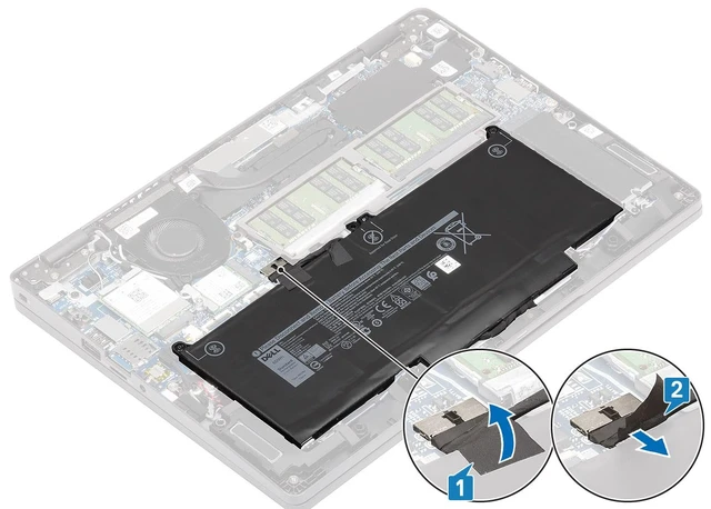 Alt view image 3 of 4 - DELL MXV9V 7.6V 60Wh 4-Cell Notebook Battery For Dell Latitude 5300 5310 7300 Latitude 7400, Latitude 5300 2-in-1, Latitude 5310 2-in-1, Latitude 7300 2-in-1, Latitude 7306 2-in-1 Black Series Laptop