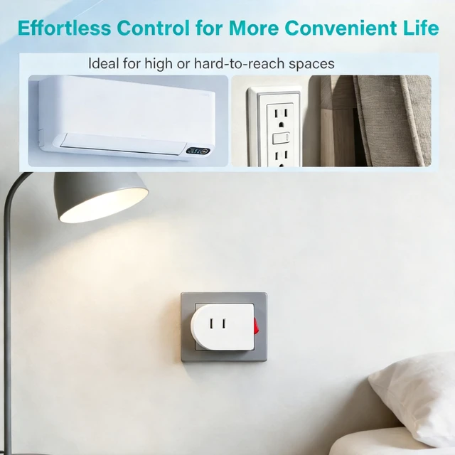 Alt view image 6 of 7 - 2 Prong Outlet Extender with ON/Off Switch (4 Pack), Single Port Plug-in Switch for Outlet Adapter Wall Plug, 15A 125V AC for Kitchen, Christmas Lights,Lamp,Table Fans,Home,Travel, ETL Listed,White