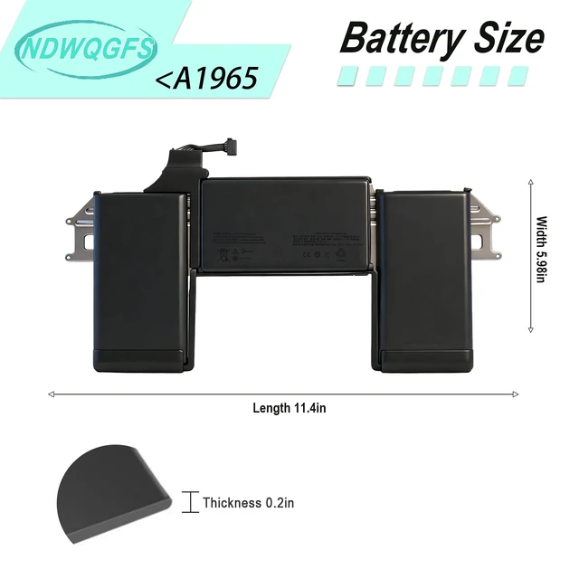 Alt view image 4 of 7 - A1965 A1932 A2179 Battery Replacement for MacBook Air 13 inch Retina (Late 2018 2019) A2179 (Early 2020) EMC 3184 3302 MacBook Air8,1 8,2 9,1 MRE82LL/A MRE92LL/A MVFH2LL/A MVFM2LL/A MRE82B/A