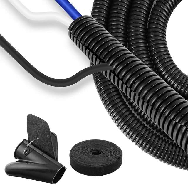 Main image of 1" Split Wire Loom Tubing 10 ft Cord Protector Wires Covers Flexible Polyethylene Split Loom for Automotive, Home, Office, and Industrial Applications with Easy Installation Tool Black