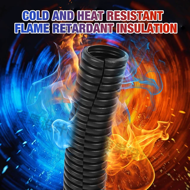 Alt view image 4 of 7 - 1" Split Wire Loom Tubing 10 ft Cord Protector Wires Covers Flexible Polyethylene Split Loom for Automotive, Home, Office, and Industrial Applications with Easy Installation Tool Black