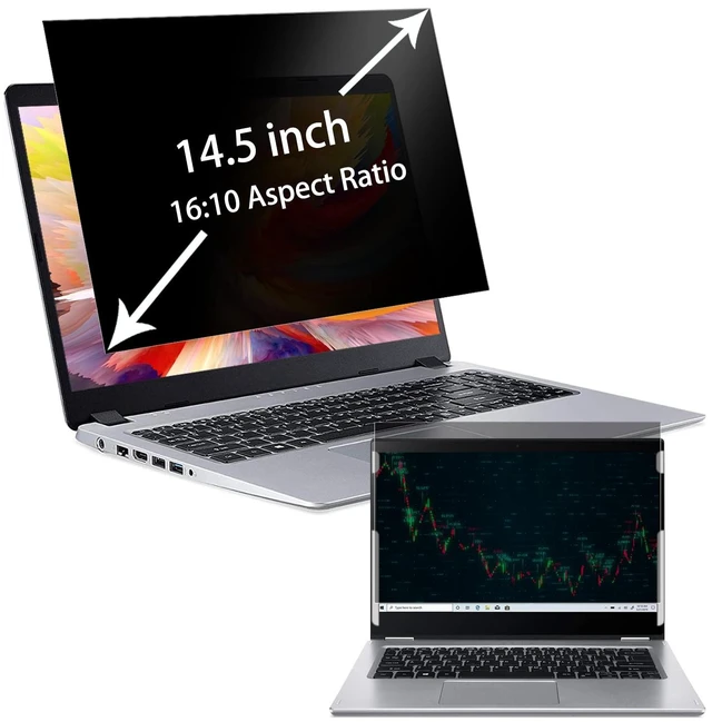 Main image of 14.5" Laptop Privacy Screen Filter For Hp/Dell/Acer/Samsung/Asus/Thinkpad,14.5 Inch 16:10 Aspect, Anti Blue Light Anti Glare Laptop Screen Protector (12 5/16 x 7 11/16 Inch)