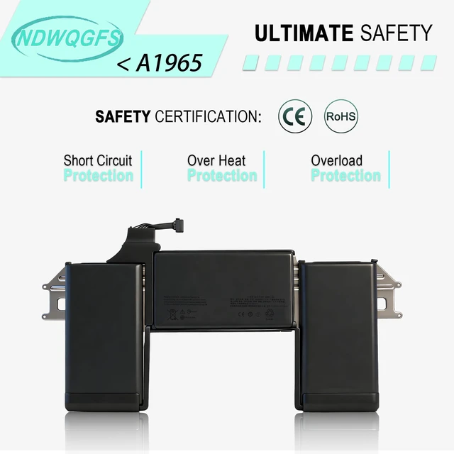 Alt view image 7 of 7 - A1965 A1932 A2179 Battery Replacement for MacBook Air 13 inch Retina (Late 2018 2019) A2179 (Early 2020) EMC 3184 3302 MacBook Air8,1 8,2 9,1 MRE82LL/A MRE92LL/A MVFH2LL/A MVFM2LL/A MRE82B/A