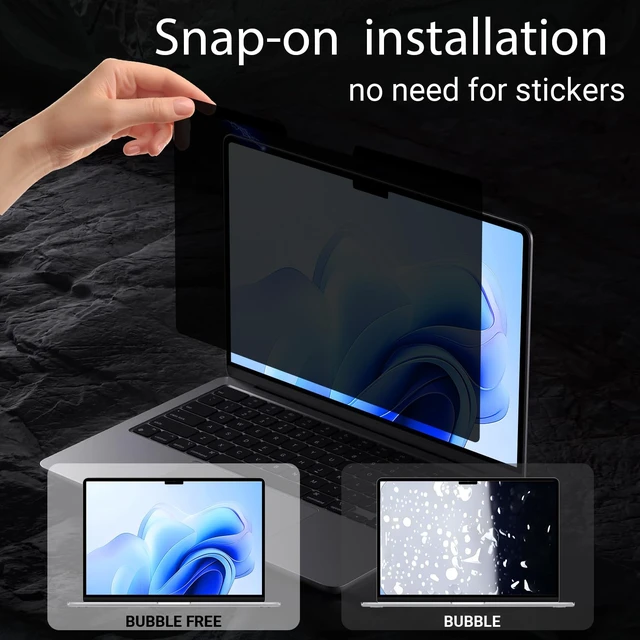 Alt view image 2 of 7 - 14.5" Laptop Privacy Screen Filter For Hp/Dell/Acer/Samsung/Asus/Thinkpad,14.5 Inch 16:10 Aspect, Anti Blue Light Anti Glare Laptop Screen Protector (12 5/16 x 7 11/16 Inch)