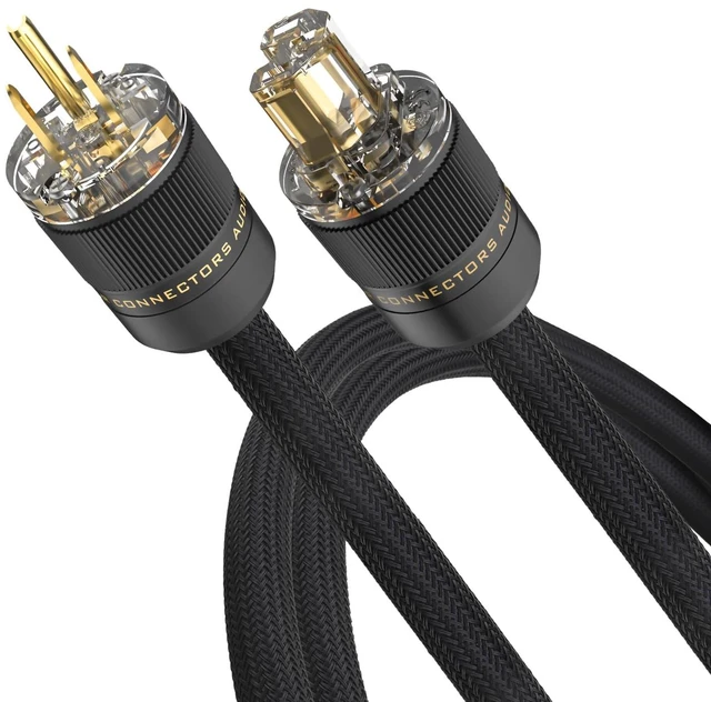 Main image of Audiocrast 3.3FT Audiophile Power Cable 10AWG for Hi-Fi Systems NEMA 5-15P to C15 AC Power Cable,OFC Conductors,Pure Copper Shielding,Pure Copper Plugs,125V 15A,Black Braided Mesh