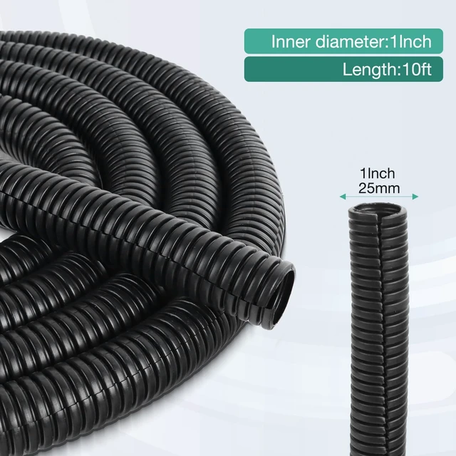 Alt view image 7 of 7 - 1" Split Wire Loom Tubing 10 ft Cord Protector Wires Covers Flexible Polyethylene Split Loom for Automotive, Home, Office, and Industrial Applications with Easy Installation Tool Black