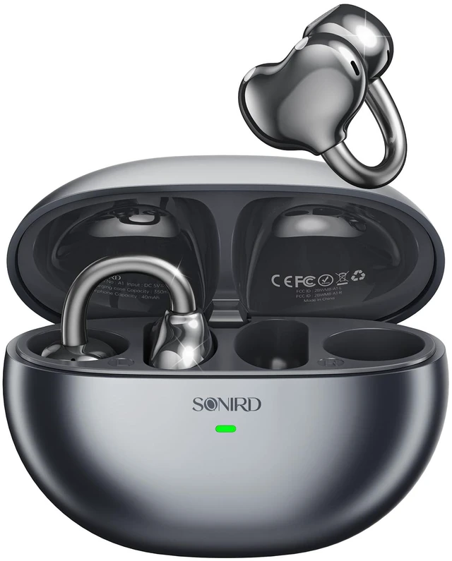 Main image of Clip-On Earbuds,Open-Ear Wireless Headphones,40H Playtime,ENC,Black Clip-on Ear Earbuds, Bluetooth 6.0 Wireless Open Ear Headphones,Earbuds Comfortable Fit with Crystal Clear Sound,for Gym