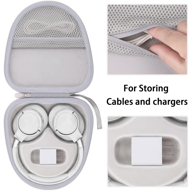 Alt view image 4 of 7 - Hard Case for JBL 720BT 520BT 670NC 510BT 770NC 780NC 680NC,White Over Ear Wireless Headphones Compatibility, Travel Protection, Space For Cables And Accessories, Hard Protective Shell