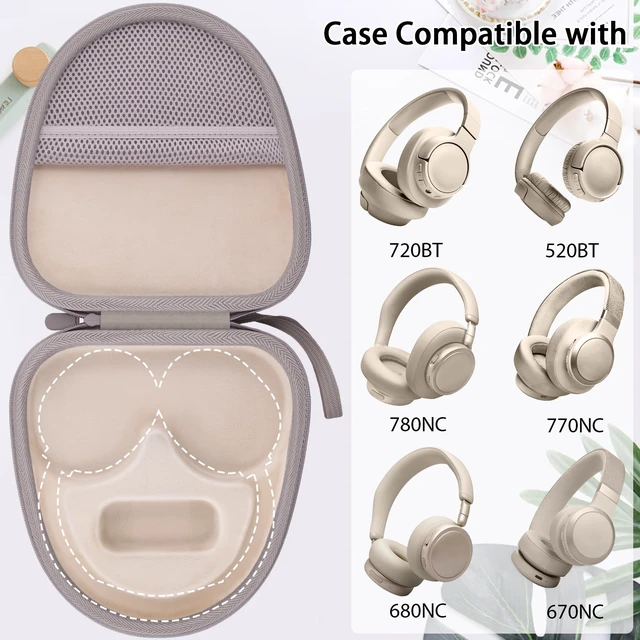 Alt view image 2 of 7 - Hard Case for JBL 720BT 520BT 670NC 510BT 770NC 780NC 680NC,Sand Over Ear Wireless Headphones Compatibility, Travel Protection, Space For Cables And Accessories, Hard Protective Shell