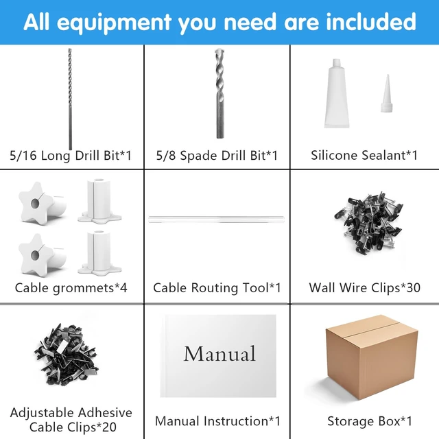 Alt view image 2 of 7 - Starlink Cable Installation kit for 5/8 inch wall Hole,starlink min Cable Routing kit wall Cable Pass Through Routing Tool wall Grommets Accessories Special Design for Concrete and Brick wall(White)