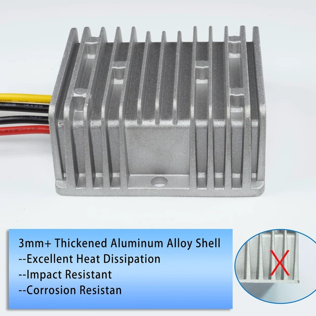 Alt view image 3 of 7 - Boost Buck Converter 8-40V to 12V 10A 120W IP67 Waterproof Car Voltage Regulator, Waterproof Housing, Suitable for Cars, RVs, Golf Carts, Motorcycles, Solar, LED Lights, Dash Cameras