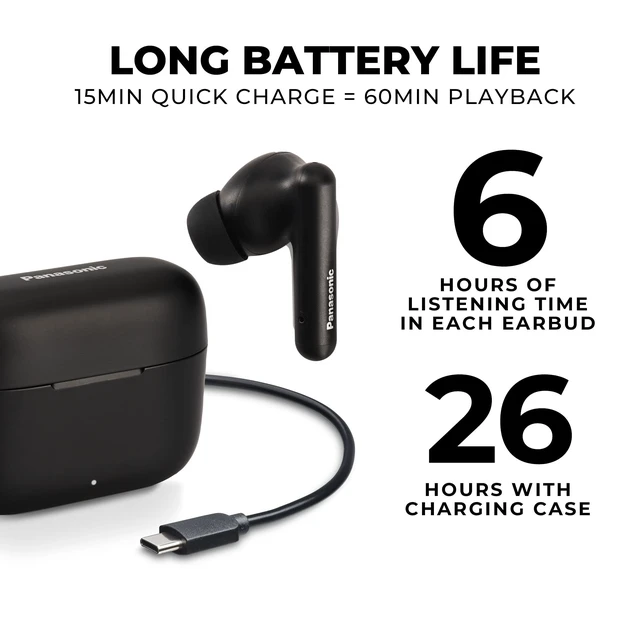 Alt view image 5 of 7 - ErgoFit True Wireless, RZ-B110W, XBS Bass, Bluetooth 5.3, Earbuds ErgoFit True Wireless In-Ear Earbuds, XBS Powerful Bass and Bluetooth 5.3, Includes Charging Case