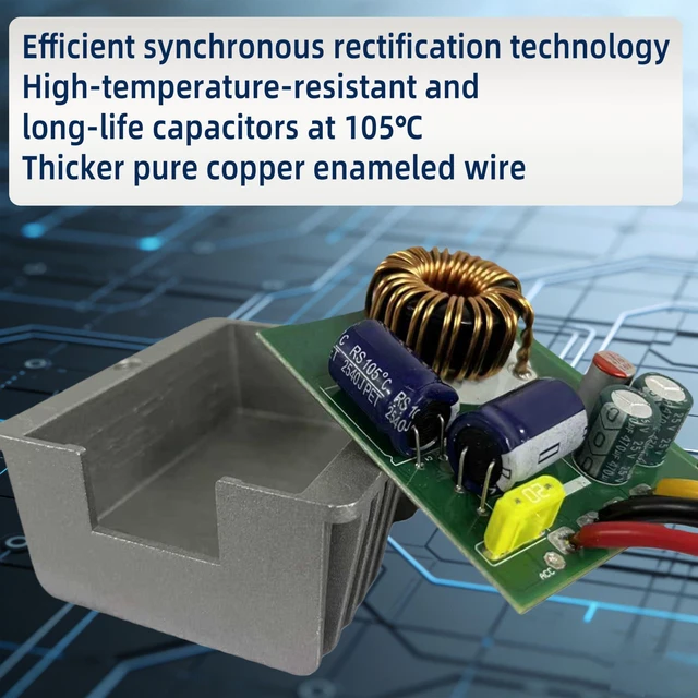 Alt view image 4 of 7 - Boost Buck Converter 8-40V to 12V 10A 120W IP67 Waterproof Car Voltage Regulator, Waterproof Housing, Suitable for Cars, RVs, Golf Carts, Motorcycles, Solar, LED Lights, Dash Cameras
