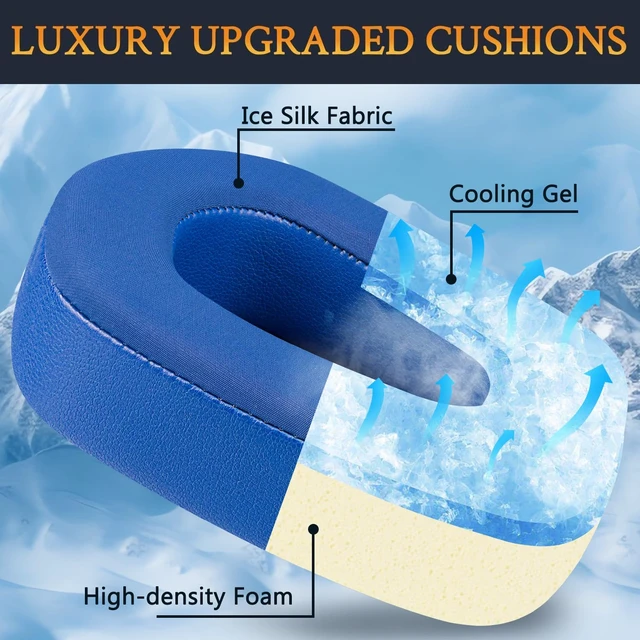 Alt view image 3 of 4 - Cooling Gel Earpads Replacement for Logitech G733/G535/G335 Lightspeed Wireless Gaming Headset, Ear Pads Cushions with Comfort Noise Isolation Foam - Blue