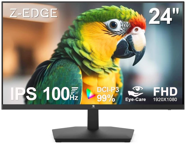 Main image of 24 inch Monitor, Z-Edge Computer Monitor, Full HD 1920 x 1080p IPS 100Hz PC Monitor with HDMI, VGA, Frameless, U24I Anti-Glare Screen for Business,Work