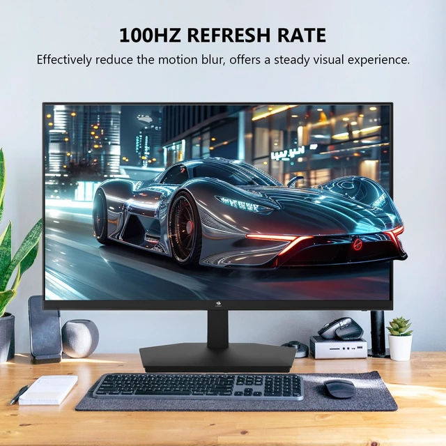 Alt view image 2 of 7 - 24 inch Monitor, Z-Edge Computer Monitor, Full HD 1920 x 1080p IPS 100Hz PC Monitor with HDMI, VGA, Frameless, U24I Anti-Glare Screen for Business,Work