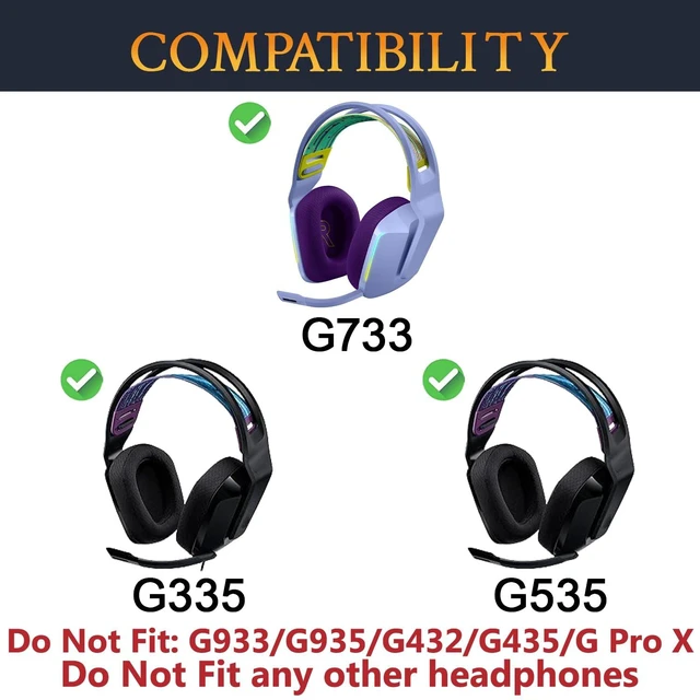 Alt view image 2 of 4 - Cooling Gel Earpads Replacement for Logitech G733/G535/G335 Lightspeed Wireless Gaming Headset, Ear Pads Cushions with Comfort Noise Isolation Foam - Purple