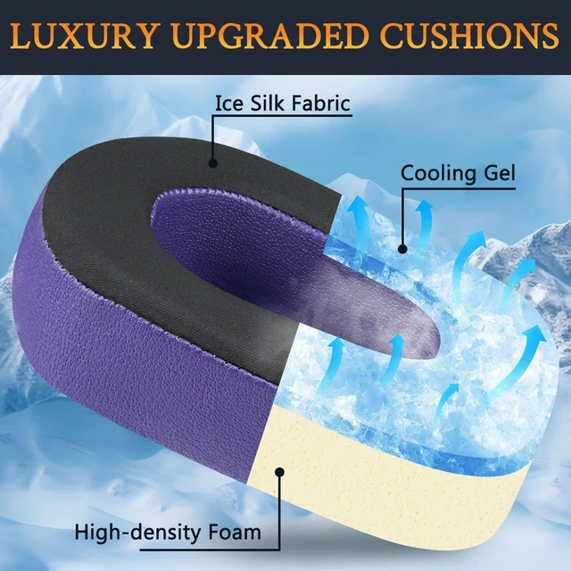 Alt view image 3 of 4 - Cooling Gel Earpads Replacement for Logitech G733/G535/G335 Lightspeed Wireless Gaming Headset, Ear Pads Cushions with Comfort Noise Isolation Foam - Purple