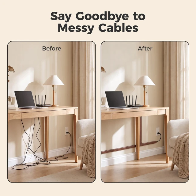 Alt view image 7 of 7 - TV Cord Hider, 71in Cord Cover, 1.18in W 0.61in H, Cherrywood TV Cord Covers for Wires on Wall, Cable Management Kit Hide 3-4 Wires, Wire Hider Wall