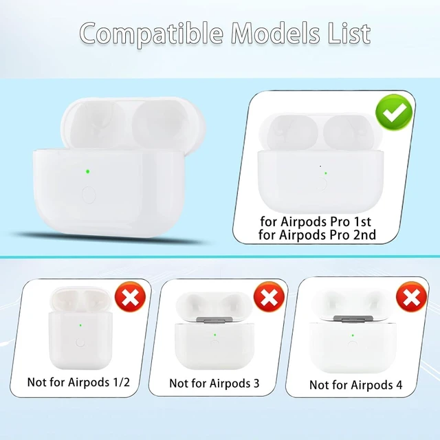 Alt view image 5 of 6 - Case Compatible with Airpods Pro 2&1 Charging Case Easy to Pair Earbuds with Pairing Button,Support Both Wired and Wireless Charging,Compatible with iPods Pro 1st/2nd (White)