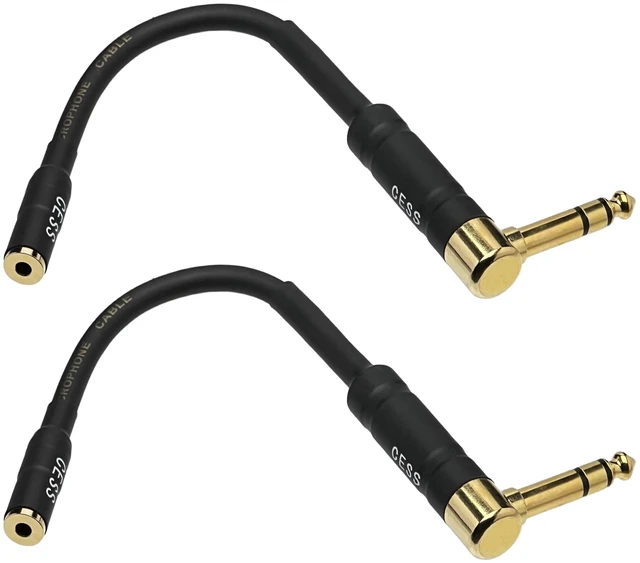 Main image of 1/4 TRS 6.35mm Male to 3.5mm Female Stereo Headphone Audio Adapter Right angle 1/4 male to 1/8 female adapter, 90 degree 6.35mm 3 pole male to 3.5mm female stereo TRS headphone audio converter
