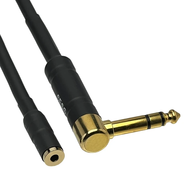 Alt view image 2 of 7 - 1/4 TRS 6.35mm Male to 3.5mm Female Stereo Headphone Audio Adapter Right angle 1/4 male to 1/8 female adapter, 90 degree 6.35mm 3 pole male to 3.5mm female stereo TRS headphone audio converter