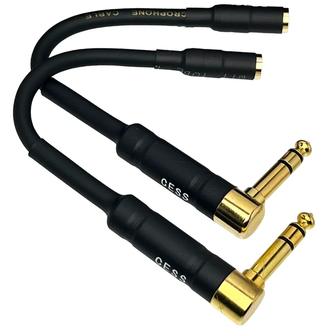 Alt view image 3 of 7 - 1/4 TRS 6.35mm Male to 3.5mm Female Stereo Headphone Audio Adapter Right angle 1/4 male to 1/8 female adapter, 90 degree 6.35mm 3 pole male to 3.5mm female stereo TRS headphone audio converter