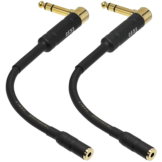Alt view image 4 of 7 - 1/4 TRS 6.35mm Male to 3.5mm Female Stereo Headphone Audio Adapter Right angle 1/4 male to 1/8 female adapter, 90 degree 6.35mm 3 pole male to 3.5mm female stereo TRS headphone audio converter
