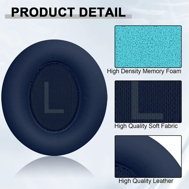 Alt view image 5 of 7 - Replacement Earpads for Anker Soundcore Space Q45 Headphones, Ear Cushions Headset Earpads Ear Cups Cover Repair Parts (Blue)