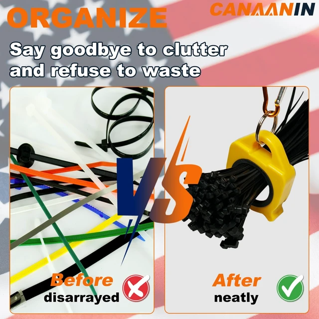 Alt view image 3 of 7 - Zip Tie Holder Cable Tie Holder for Tool Belt Color-Coded Snap-Back Works Gloves, Color Codes Sort Height, Clip Stops Ladder Drops, Reusable Resists Weather, Rust-Proof Outdoor Use