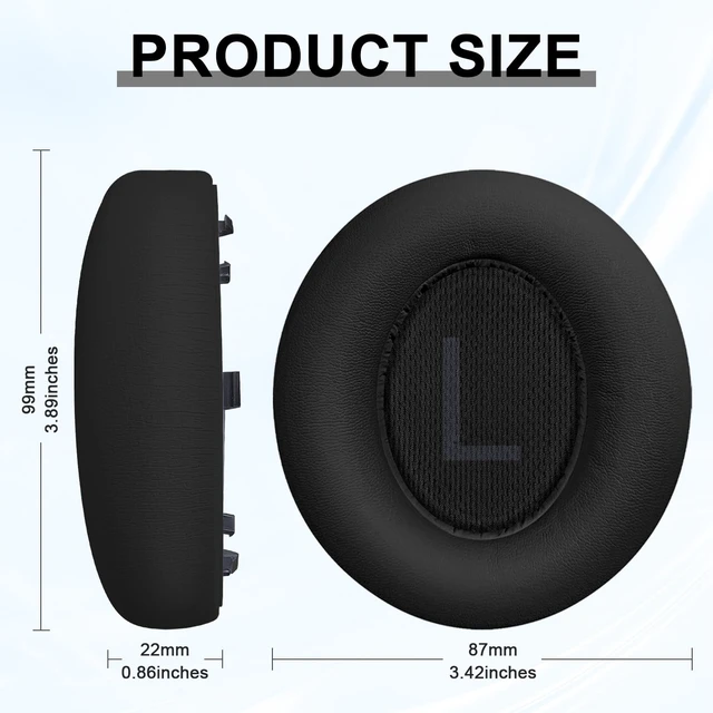 Alt view image 2 of 7 - Replacement Earpads for Anker Soundcore Space Q45 Headphones, Ear Cushions Headset Earpads Ear Cups Cover Repair Parts (Black)