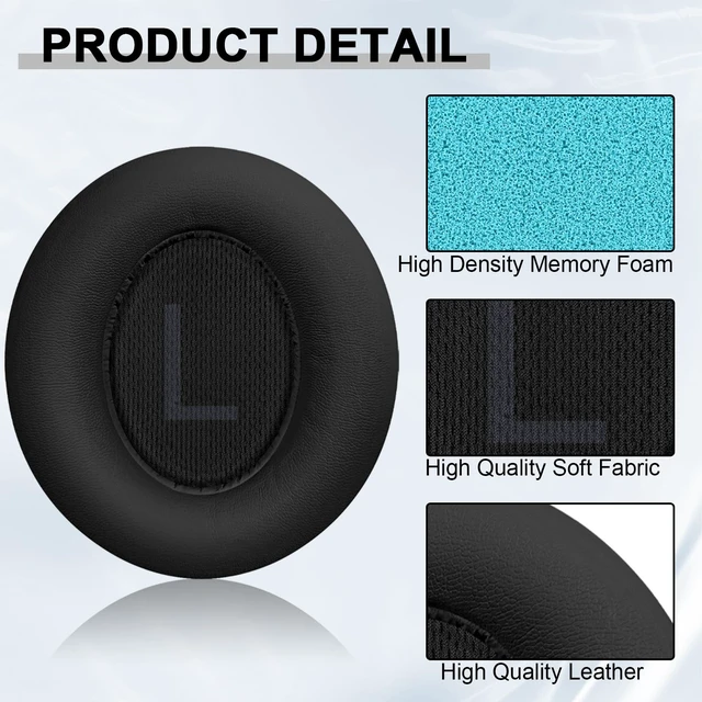 Alt view image 5 of 7 - Replacement Earpads for Anker Soundcore Space Q45 Headphones, Ear Cushions Headset Earpads Ear Cups Cover Repair Parts (Black)
