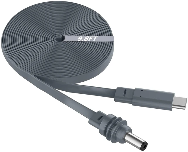 Main image of Starlink Mini USB C to DC Power Cable 9.8FT/3M,Flat 100W USB Type-C to DC5521 Power Cord for Starlink Mini, Waterproof Outdoor Cable, Compatible with 100W+ Power Bank & PD Charger