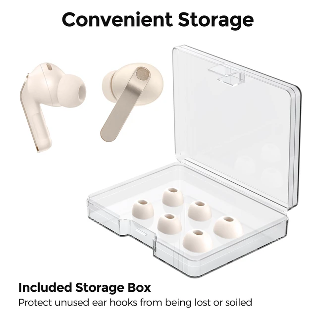 Alt view image 5 of 7 - Ear Tips for Samsung Galaxy Buds4 Pro & Samsung Galaxy Buds3 Pro 3 Pairs S/M/L, Added Storage Box, with Noise Reduction Hole, Built-in Dust Mesh Design, Restore Original, Fits Charging Case