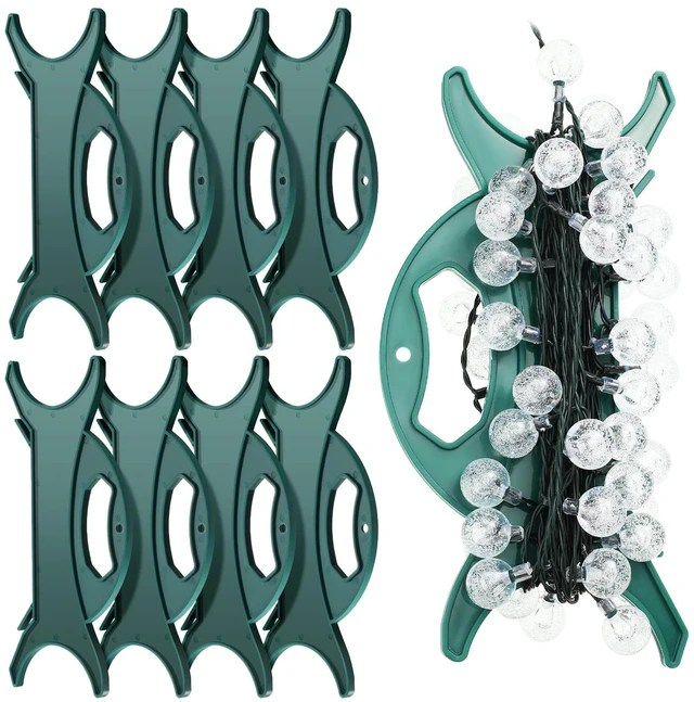 Main image of 8 Pcs Extension Cord Reel Light Organizer Holder Wrap,Atrovirens Christmas Outdoor Holiday Lights, Wire Hose Compact Storage, Tangle Free Design, Durable Plastic Garage Workshop Decorations