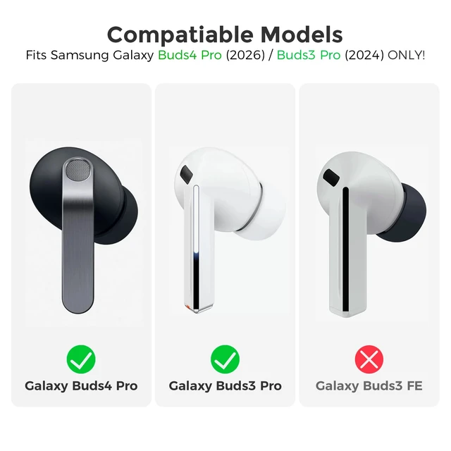Alt view image 2 of 7 - Ear Tips for Samsung Galaxy Buds4 Pro & Samsung Galaxy Buds3 Pro 3 Pairs S/M/L, Added Storage Box, with Noise Reduction Hole, Built-in Dust Mesh Design, Restore Original, Fits Charging Case