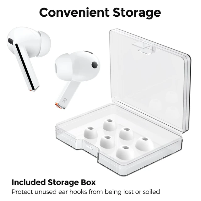 Alt view image 5 of 7 - Ear Tips for Samsung Galaxy Buds4 Pro & Samsung Galaxy Buds3 Pro 3 Pairs S/M/L, Added Storage Box, with Noise Reduction Hole, Built-in Dust Mesh Design, Restore Original, Fits Charging Case