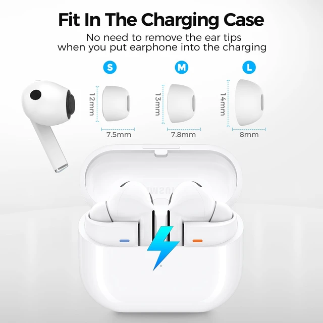 Alt view image 6 of 7 - Ear Tips for Samsung Galaxy Buds4 Pro & Samsung Galaxy Buds3 Pro 3 Pairs S/M/L, Added Storage Box, with Noise Reduction Hole, Built-in Dust Mesh Design, Restore Original, Fits Charging Case