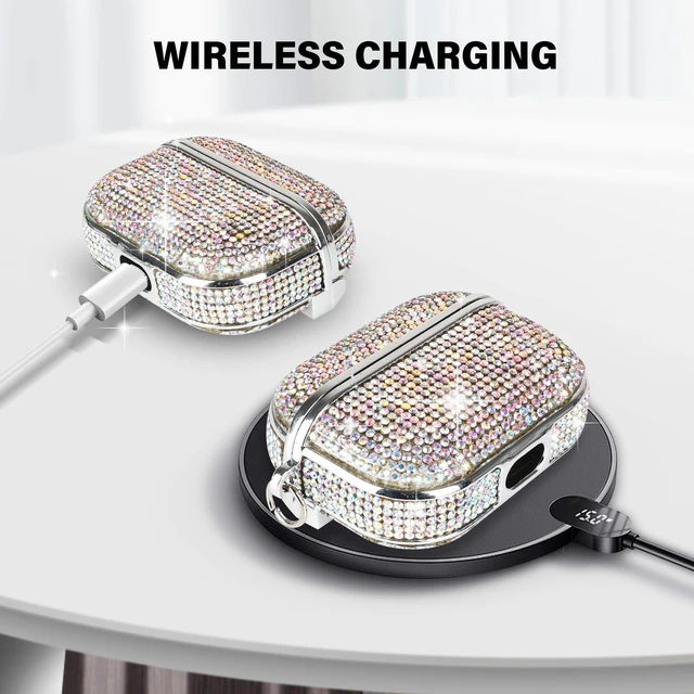 Alt view image 4 of 6 - for AirPods Pro 3 Diamond Case Rhinestone Bling Glitter Crystal Shiny Sparkle Cute for AirPods Pro 3 Cover for Girls Women Wireless Charging Luxury Skin Colour
