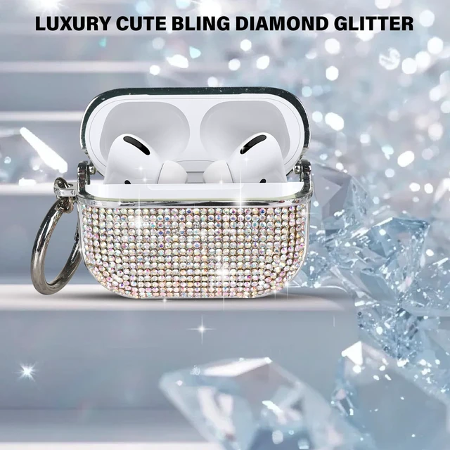 Alt view image 6 of 6 - for AirPods Pro 3 Diamond Case Rhinestone Bling Glitter Crystal Shiny Sparkle Cute for AirPods Pro 3 Cover for Girls Women Wireless Charging Luxury Skin Colour