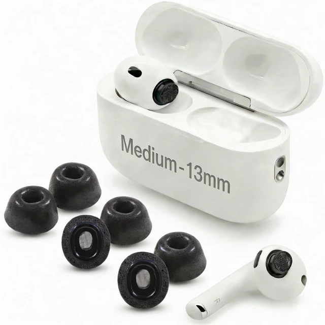 Main image of Memory Foam Ear Tips for Airpods Pro 3, 3 Pack Ear Tip Replacement Complies with Apple Airpod Pro Gen 3 Secure Fit, Enhanced Noise Isolation, All-Day Comfort (Medium)