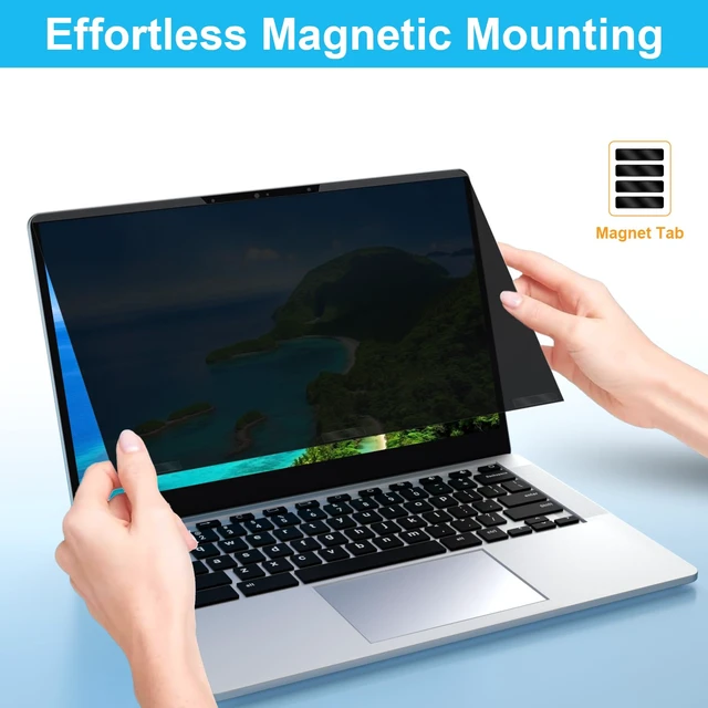 Alt view image 7 of 7 - Laptop Privacy Screen Protector 14 Inch 16:9 Aspect Ratio. 1 Install Ways; Anti Bule Light/Glare; Compatible With HP Dell Lenovo Samsung Thinkpad