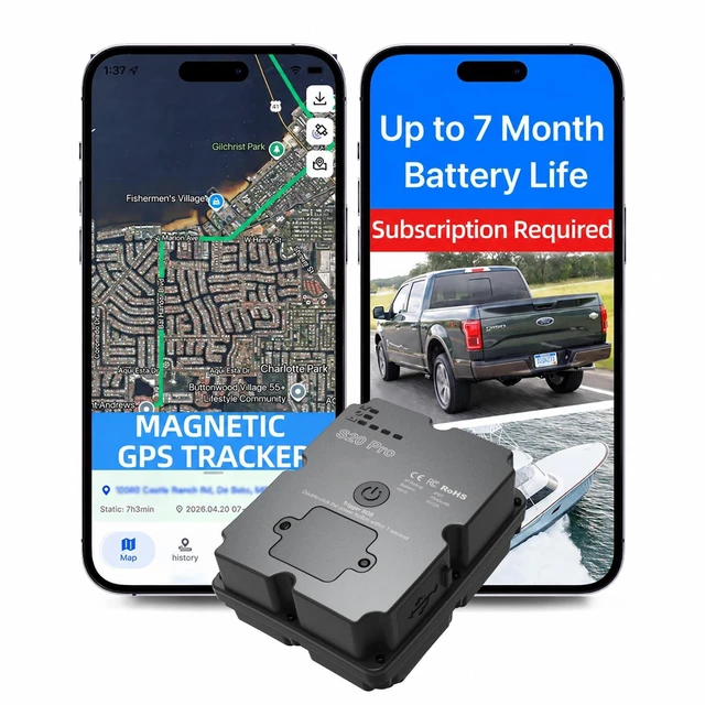 Main image of Magnetic GPS Tracker for Vehicles, Tracking Devices for Cars Hidden, Long Battery Life Up to 7-mon, Waterproof 4G Real-Time GPS Tracker for Car, Trailer, Trucks, Global Tracking, Subscription Required