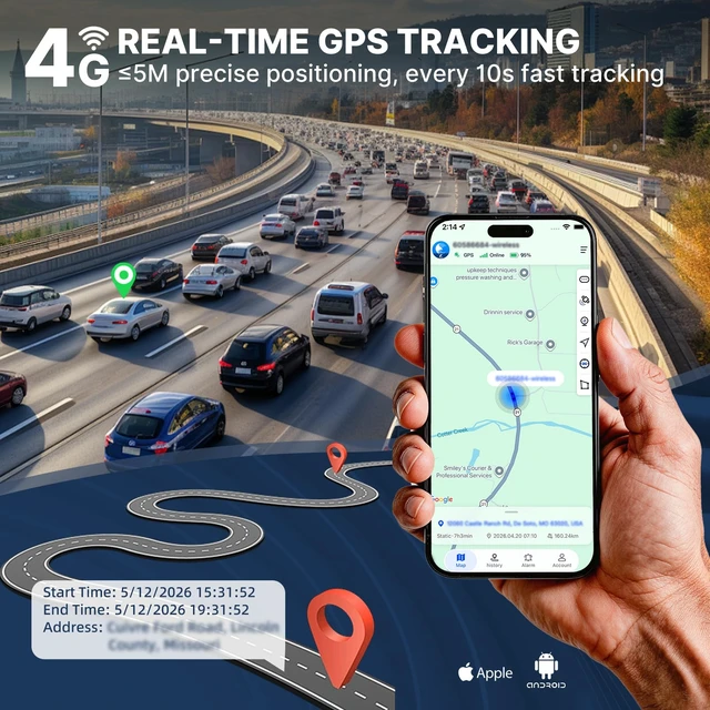 Alt view image 2 of 7 - Magnetic GPS Tracker for Vehicles, Tracking Devices for Cars Hidden, Long Battery Life Up to 7-mon, Waterproof 4G Real-Time GPS Tracker for Car, Trailer, Trucks, Global Tracking, Subscription Required