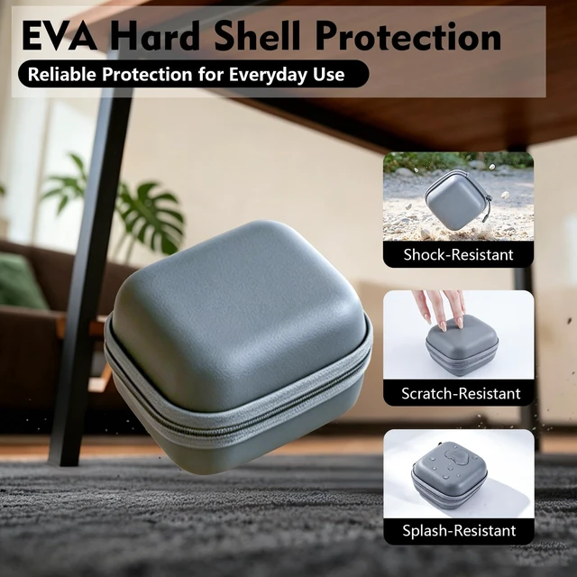 Alt view image 5 of 7 - Carrying Case for Plaud NotePin/NotePin S Palm-Size (Case Only) Faux Leather EVA Hard Shell Organizer, Splash-Resistant & Scratch-Resistant, All-in-One Storage for Your NotePin Kit