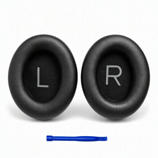 Main image of Replacement Earpads for Bose QC45/QC SE/QC SC, Black with Softer Protein Leather, Noise Isolation Foam, Pry Tool, Manual, Storage Box, for Quiet Comfort 45