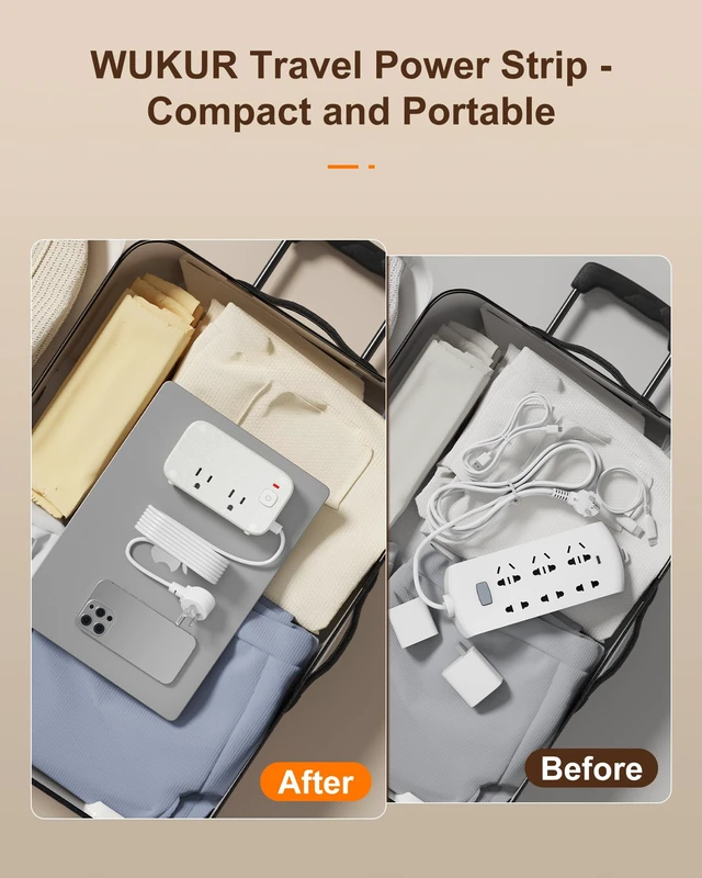 Alt view image 5 of 7 - Travel Power Strip with USB Ports: 40W Desk Power Strips with 2 AC Outlets, 3 USB-C & 2 USB-A Ports, 5Ft Cruise Approved Power Strip Flat Extension Cord for Home, Dorm, Office, Travel Essentials