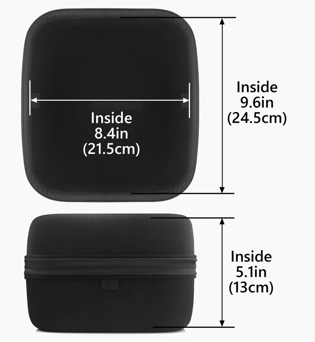 Alt view image 4 of 7 - Shield Case for Large-Sized Over-Ear Headphones, Protective Hard Shell Travel Carrying Bag with Cable Storage, Compatible with Beyerdynamic DT880Pro, AKG K701 (Black)