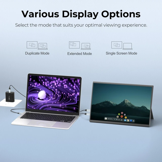 Alt view image 4 of 7 - Portable Monitor 14 Inch FHD 1920×1200 IPS USB-C HDMI Second Screen Ultra-Slim 16:10 Display with 103% sRGB, Speakers & Protective Cover, Compatible with Laptop/PC/MacBook/Phone/Xbox/PS4/PS5/TV